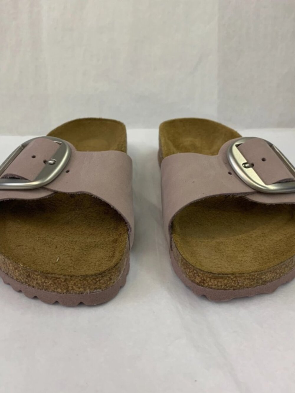 Birkenstock Madrid Big Buckle Yomo Lilac Nubuck Leather Narrow Width Sandals
